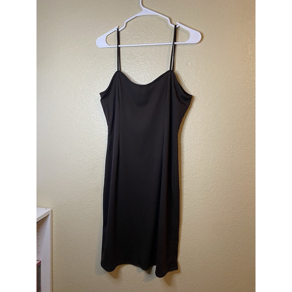Vintage Womens Brown Midi Slip Dress Minimalist Aesthetic Size Medium